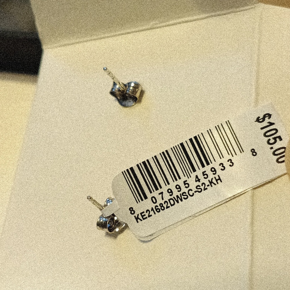 Sterling Silver Diamond Earrings - Picture 4 of 4